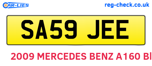 SA59JEE are the vehicle registration plates.