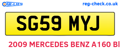 SG59MYJ are the vehicle registration plates.