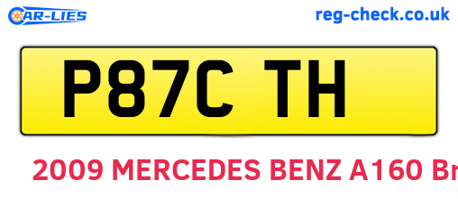 P87CTH are the vehicle registration plates.