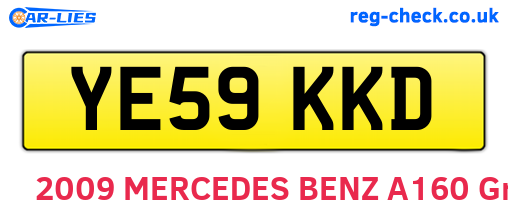 YE59KKD are the vehicle registration plates.
