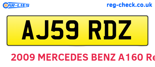 AJ59RDZ are the vehicle registration plates.