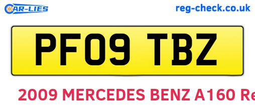 PF09TBZ are the vehicle registration plates.