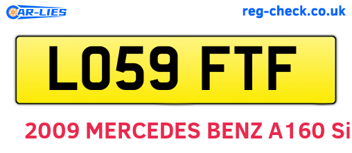 LO59FTF are the vehicle registration plates.