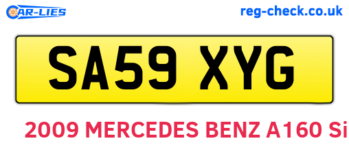 SA59XYG are the vehicle registration plates.