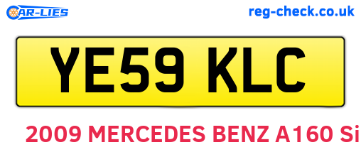 YE59KLC are the vehicle registration plates.