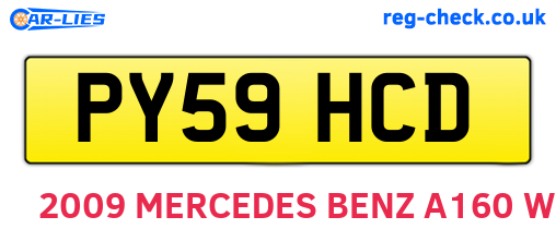 PY59HCD are the vehicle registration plates.