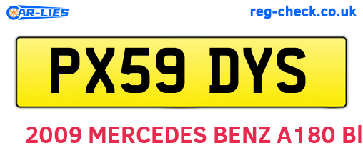 PX59DYS are the vehicle registration plates.