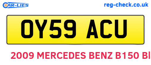 OY59ACU are the vehicle registration plates.