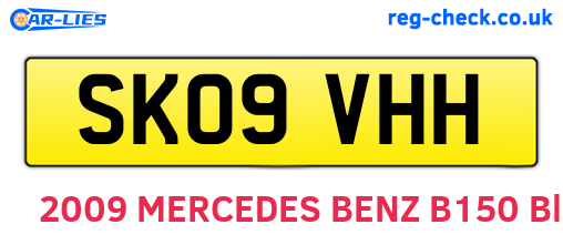 SK09VHH are the vehicle registration plates.
