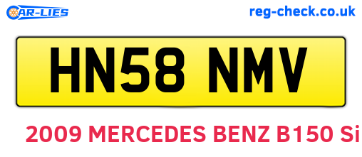 HN58NMV are the vehicle registration plates.
