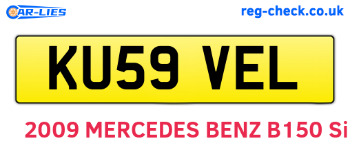 KU59VEL are the vehicle registration plates.
