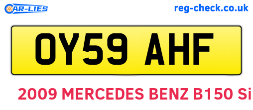 OY59AHF are the vehicle registration plates.