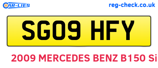 SG09HFY are the vehicle registration plates.