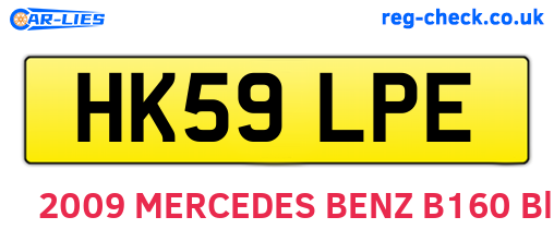HK59LPE are the vehicle registration plates.