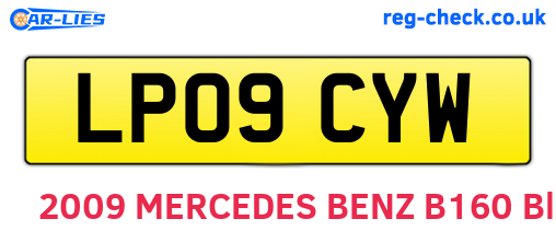 LP09CYW are the vehicle registration plates.