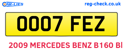 OO07FEZ are the vehicle registration plates.