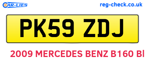 PK59ZDJ are the vehicle registration plates.