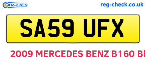 SA59UFX are the vehicle registration plates.
