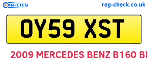 OY59XST are the vehicle registration plates.