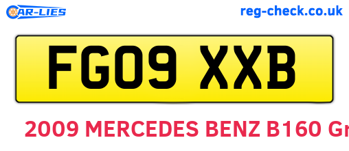 FG09XXB are the vehicle registration plates.