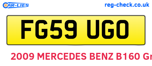 FG59UGO are the vehicle registration plates.