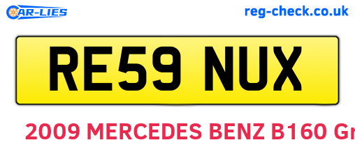 RE59NUX are the vehicle registration plates.