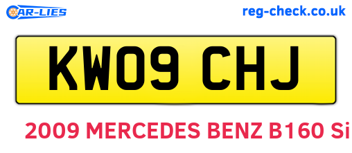 KW09CHJ are the vehicle registration plates.