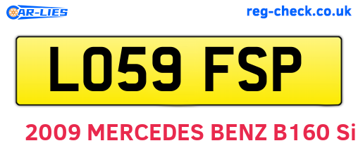 LO59FSP are the vehicle registration plates.