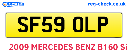 SF59OLP are the vehicle registration plates.