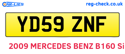 YD59ZNF are the vehicle registration plates.
