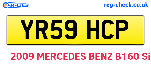 YR59HCP are the vehicle registration plates.