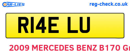 R14ELU are the vehicle registration plates.