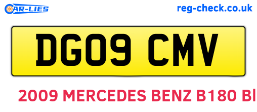 DG09CMV are the vehicle registration plates.