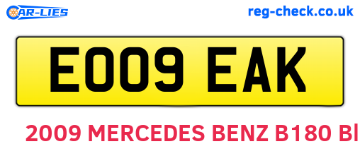 EO09EAK are the vehicle registration plates.