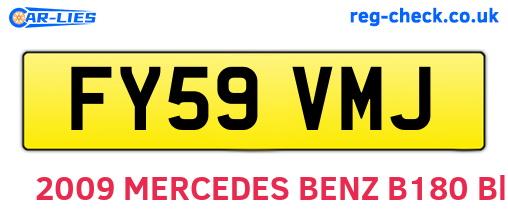FY59VMJ are the vehicle registration plates.