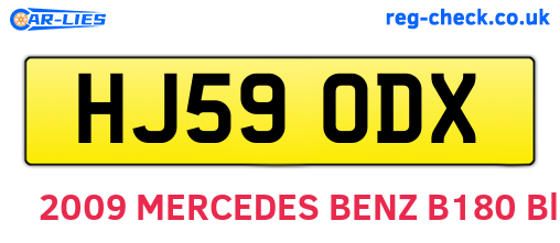 HJ59ODX are the vehicle registration plates.