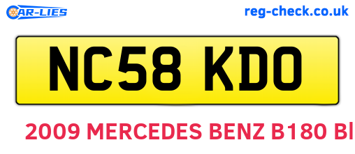 NC58KDO are the vehicle registration plates.