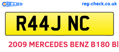 R44JNC are the vehicle registration plates.