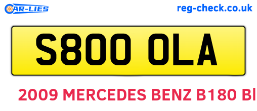 S800OLA are the vehicle registration plates.