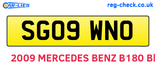 SG09WNO are the vehicle registration plates.