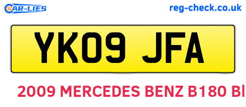 YK09JFA are the vehicle registration plates.