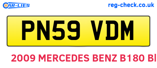 PN59VDM are the vehicle registration plates.