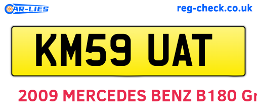 KM59UAT are the vehicle registration plates.