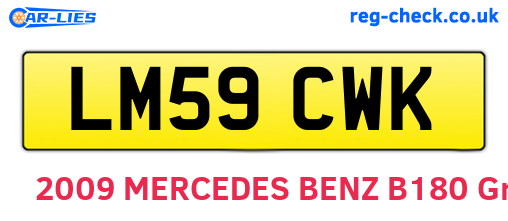 LM59CWK are the vehicle registration plates.