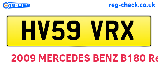 HV59VRX are the vehicle registration plates.