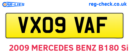 VX09VAF are the vehicle registration plates.