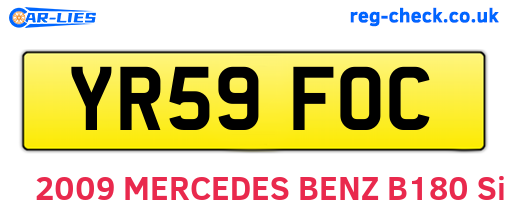 YR59FOC are the vehicle registration plates.