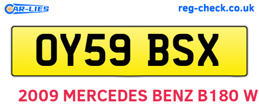 OY59BSX are the vehicle registration plates.