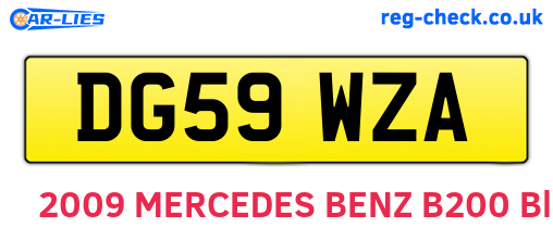 DG59WZA are the vehicle registration plates.