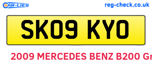 SK09KYO are the vehicle registration plates.